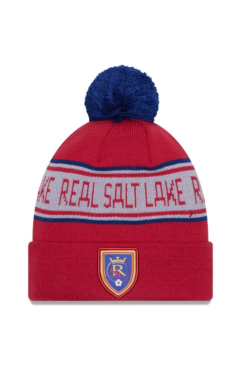 New Era Men's New Era Red Real Salt Lake Repeat Cuffed Knit Hat with Pom, Main, color,