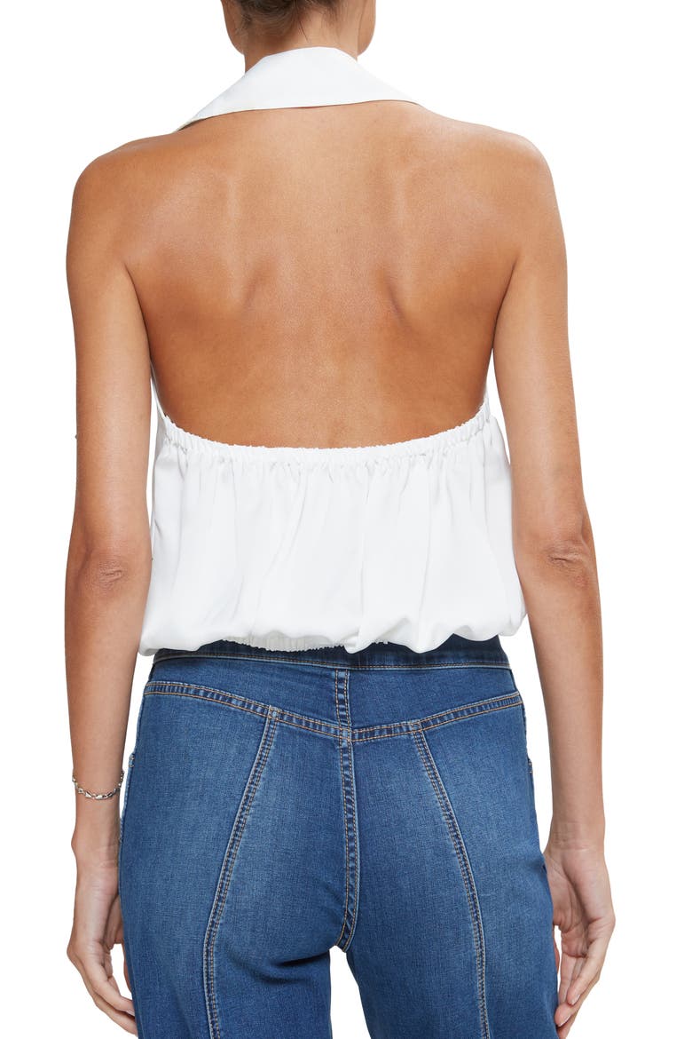 Lucinda Tie Hem Halter Top, Alternate, color, IVORY
