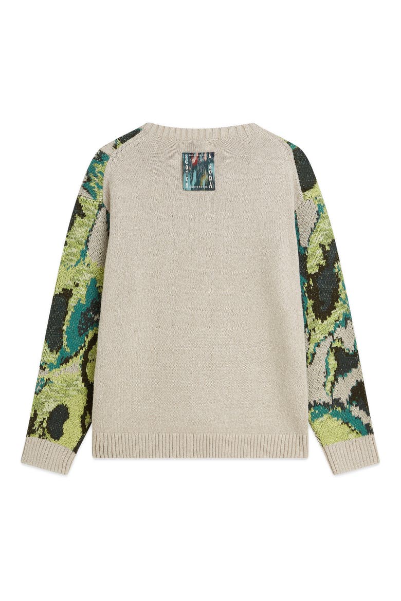 Oversize Floral Watercolor Crewneck Sweater, Alternate, color, WATERCOLOR