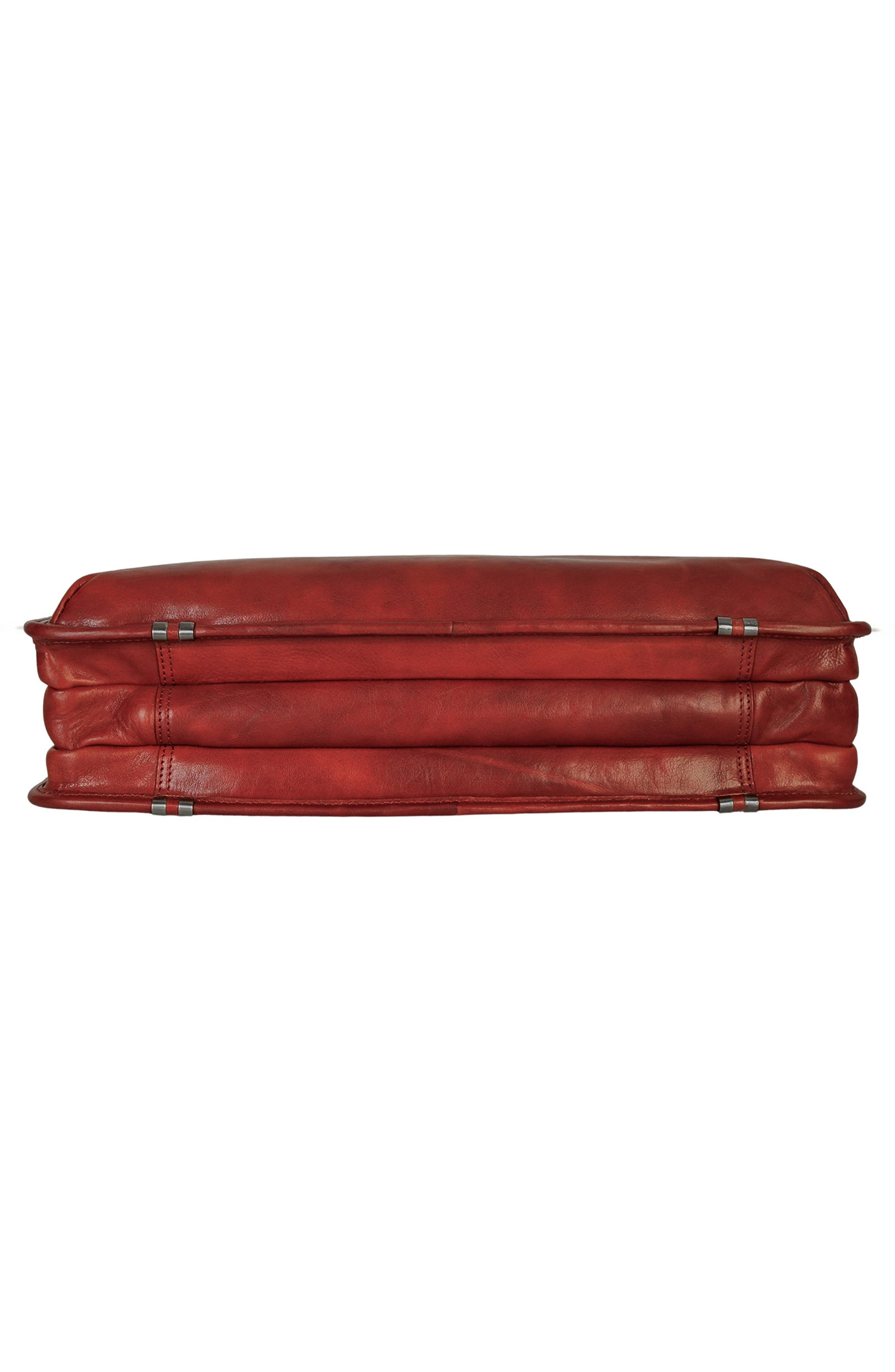 Leather Triple Compartment Briefcase, Alternate, color, COGNAC