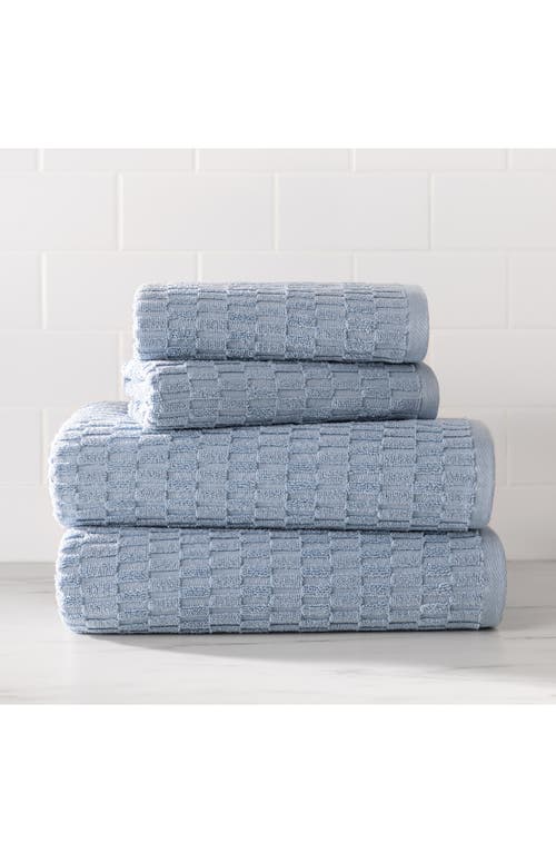 Dkny Metro Tile 4-piece Bath & Hand Towel Set In Blue