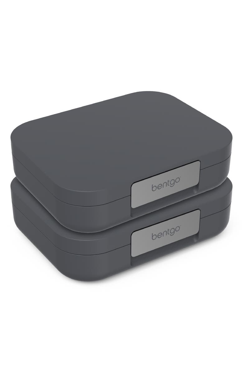 BENTGO Set of 2 Modern Leakproof Lunch Bento Boxes, Main, color, Dark Grey