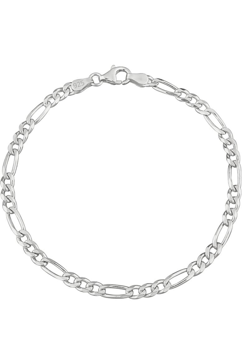 Sterling Silver Figaro Bracelet, Main, color, Silver