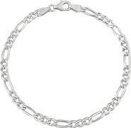 Donatello Gian Sterling Silver Figaro Bracelet