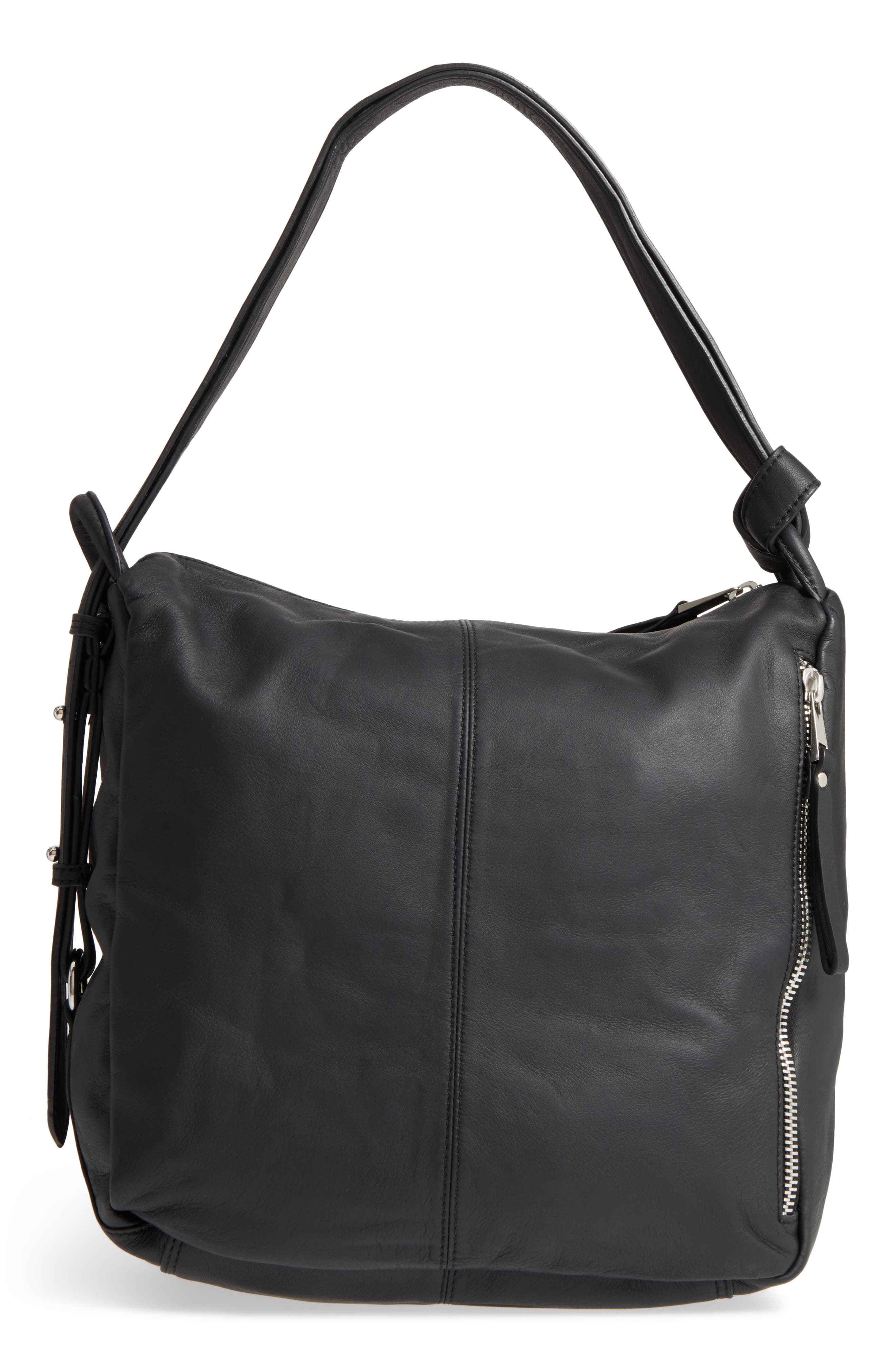 Topshop Premium Leather Sling Shoulder Bag, Alternate, color, 