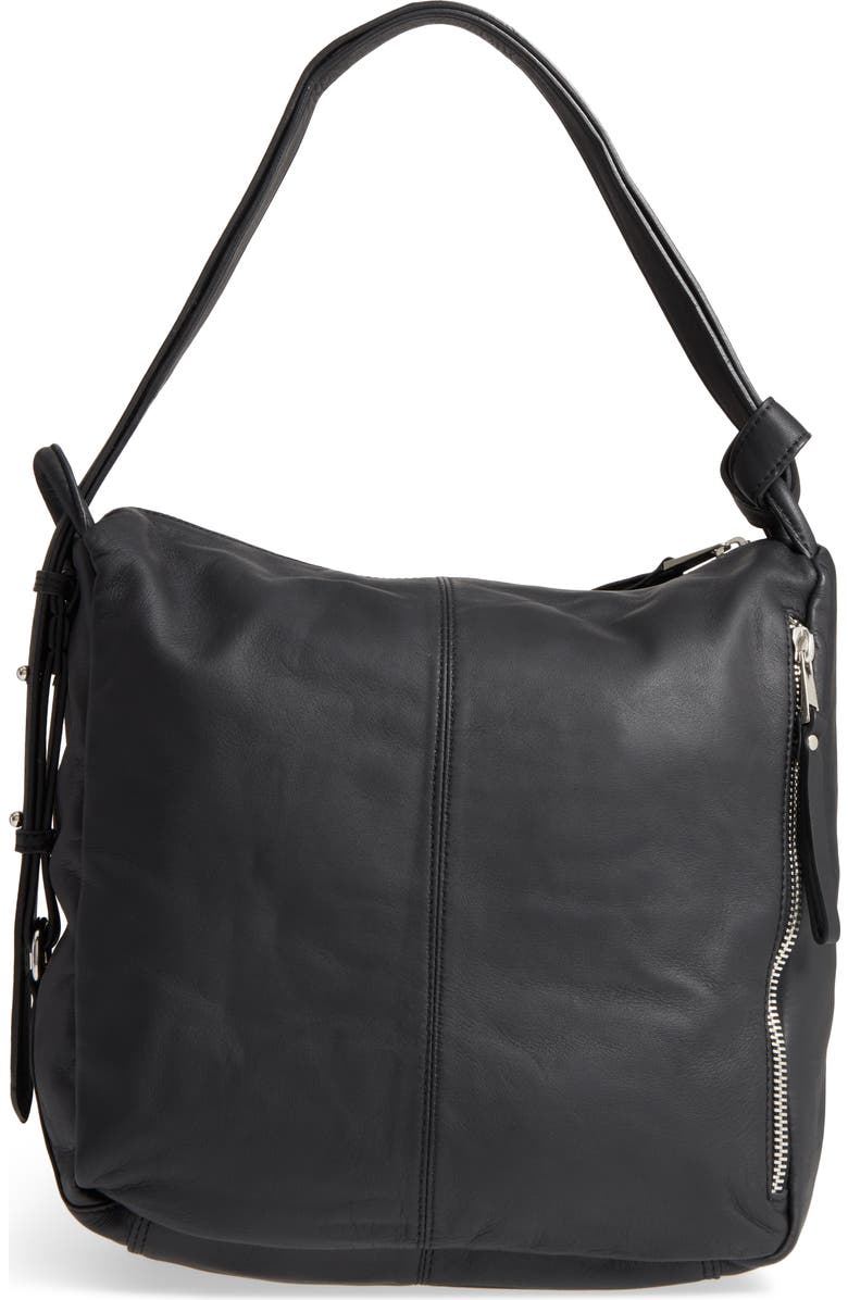 Topshop Premium Leather Sling Shoulder Bag, Alternate, color,