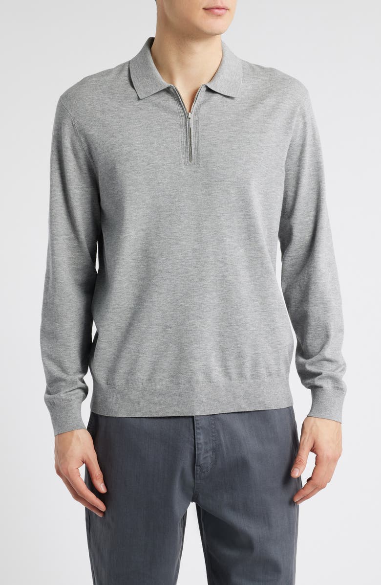 Theory Long Sleeve Quarter Zip Polo Sweater, Main, color, 