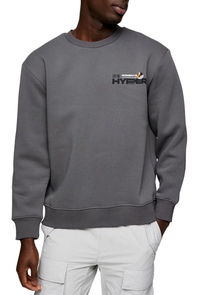 Hyper Bubble Graphic Sweatshirt, Main, color, GREY