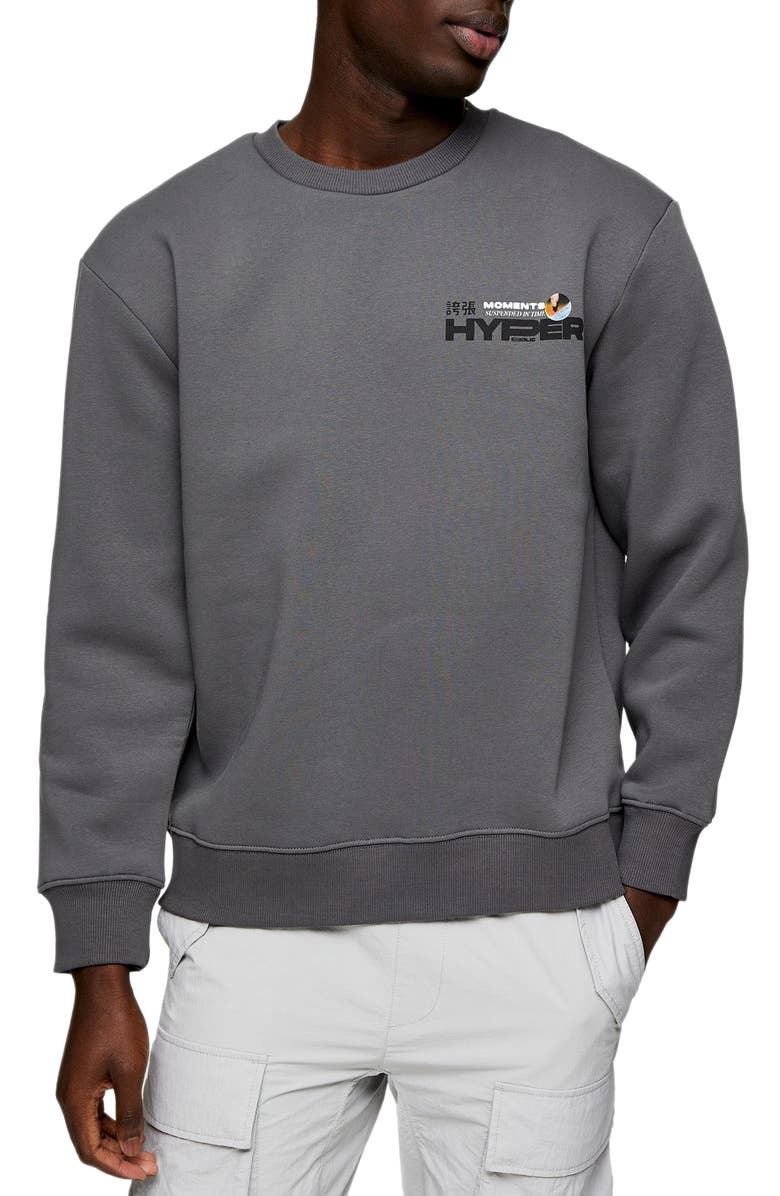 Topman Hyper Bubble Graphic Sweatshirt, Main, color,