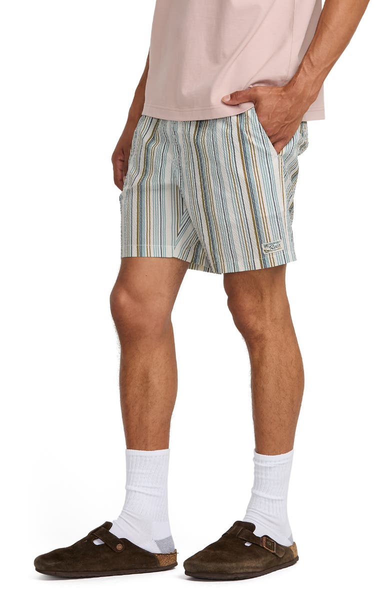 RVCA Exotica Stripe Seersucker Drawstring Shorts, Alternate, color, 