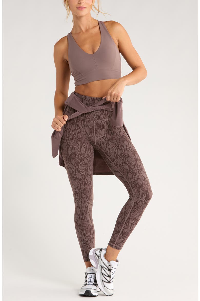 Studio Luxe Print High Waist 7/8 Leggings, Alternate, color, BROWN GEO SNAKE