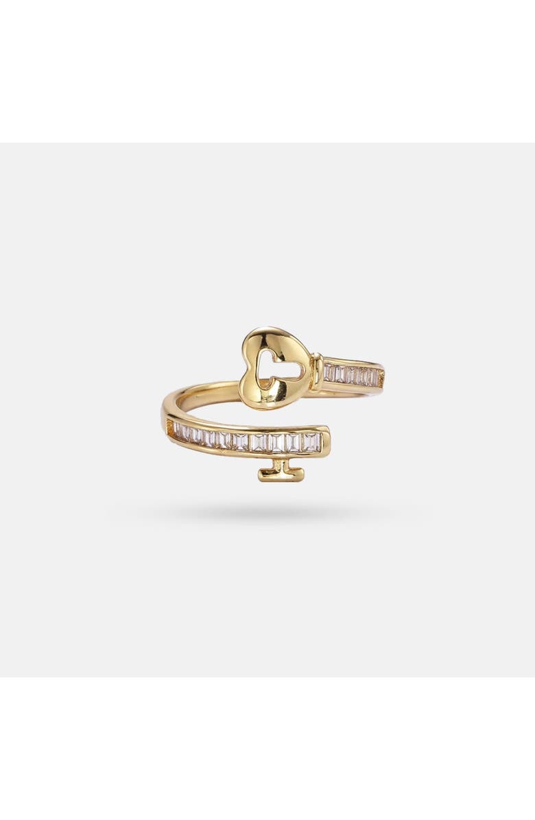 Ivy & Pearl Co. Key To My Heart Ring, Main, color, Gold