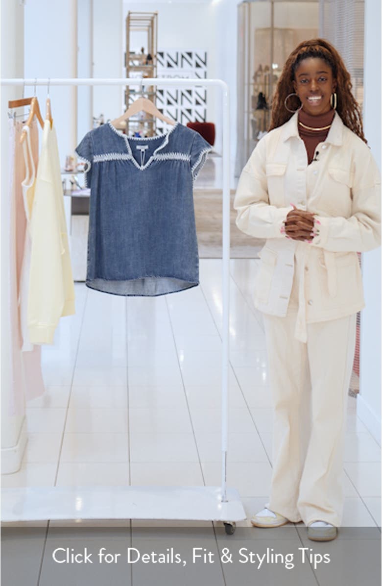 Tafia Embroidered Popover Top, sales video thumbnail