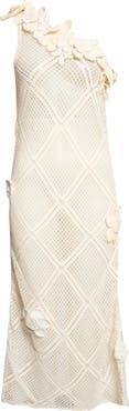 JW Anderson Floral Crochet One-Shoulder Dress