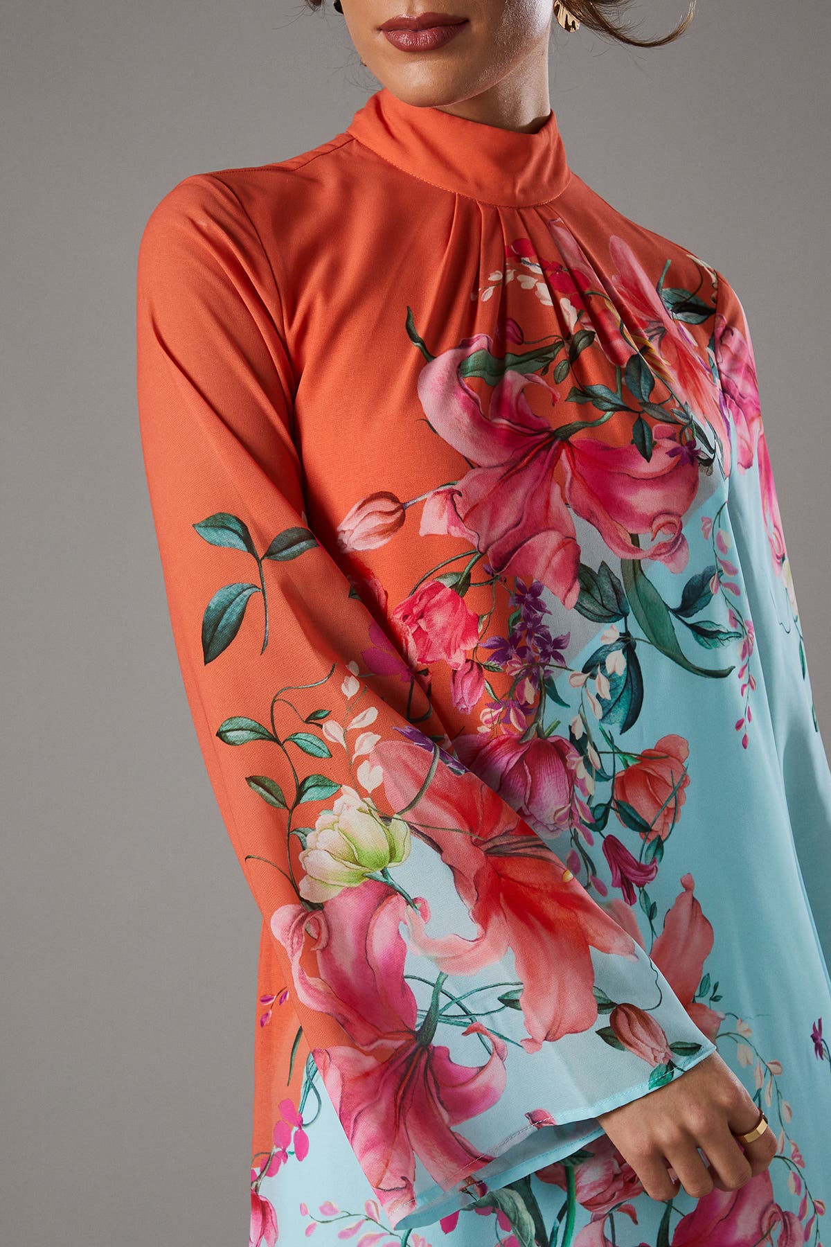 Printed Tie Back Column Maxi Dress - image 2