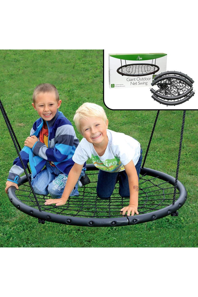 Tree Net Swing w/ Hanging Rope and Rings, Alternate, color, Black