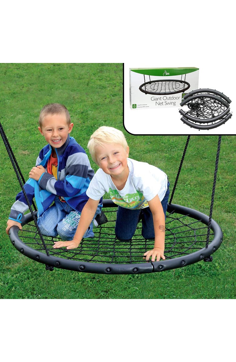 SVAN Tree Net Swing w/ Hanging Rope and Rings, Alternate, color, Black