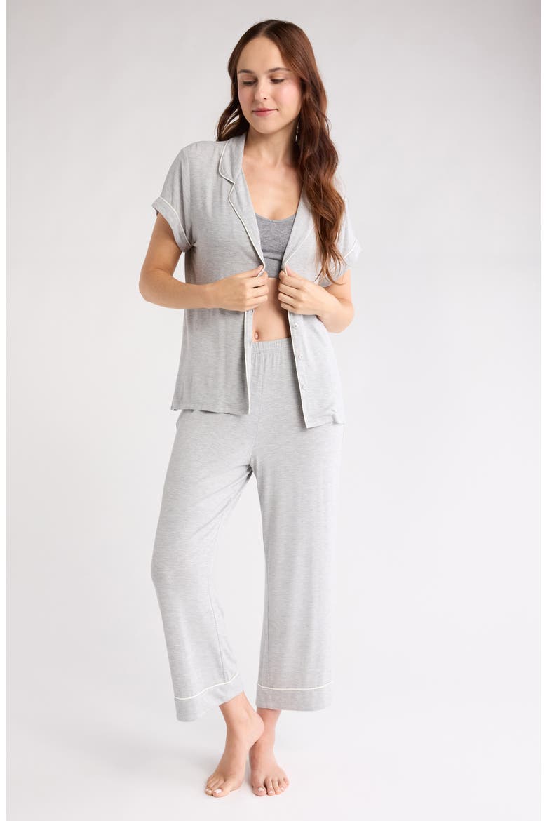 Tranquility Cropped Pajamas, Alternate, color, GREY HEATHER