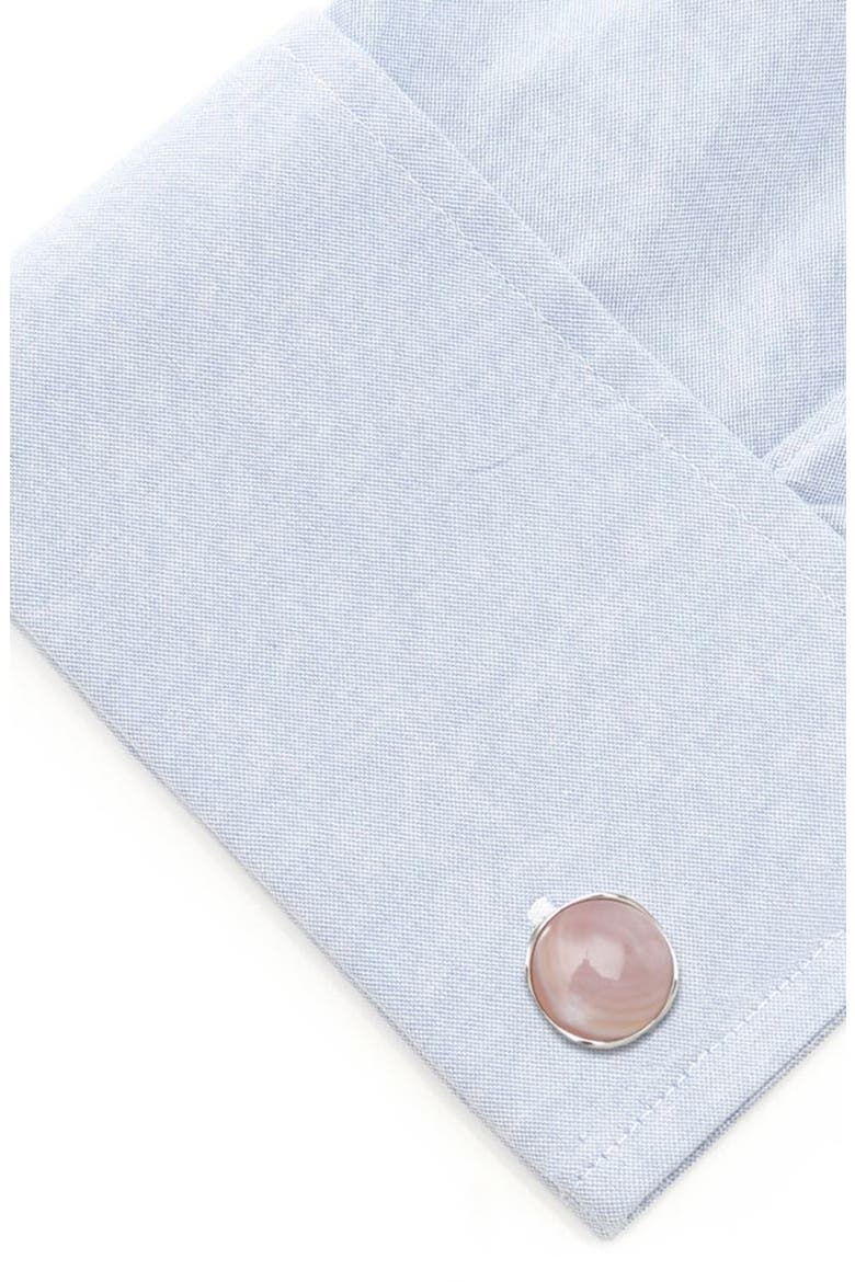 Pink Mother-of-Pearl Cuff Links & Shirt Stud Set, Alternate, color, PINK
