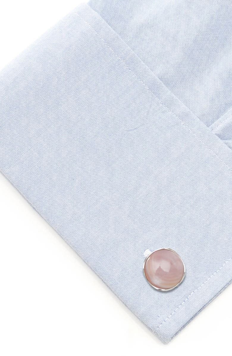 Cufflinks, Inc. Pink Mother-of-Pearl Cuff Links & Shirt Stud Set, Alternate, color, 