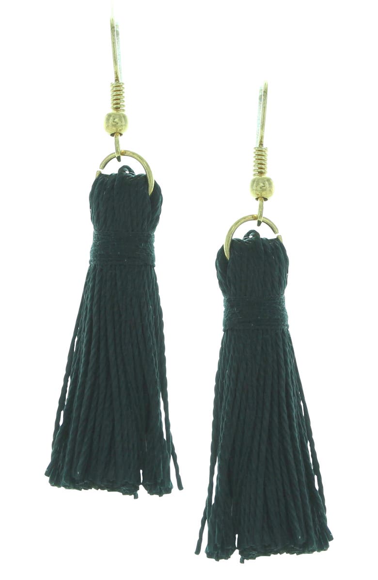 OLIVIA WELLES Giorgia Tassel Earrings, Main, color, Gold / Black