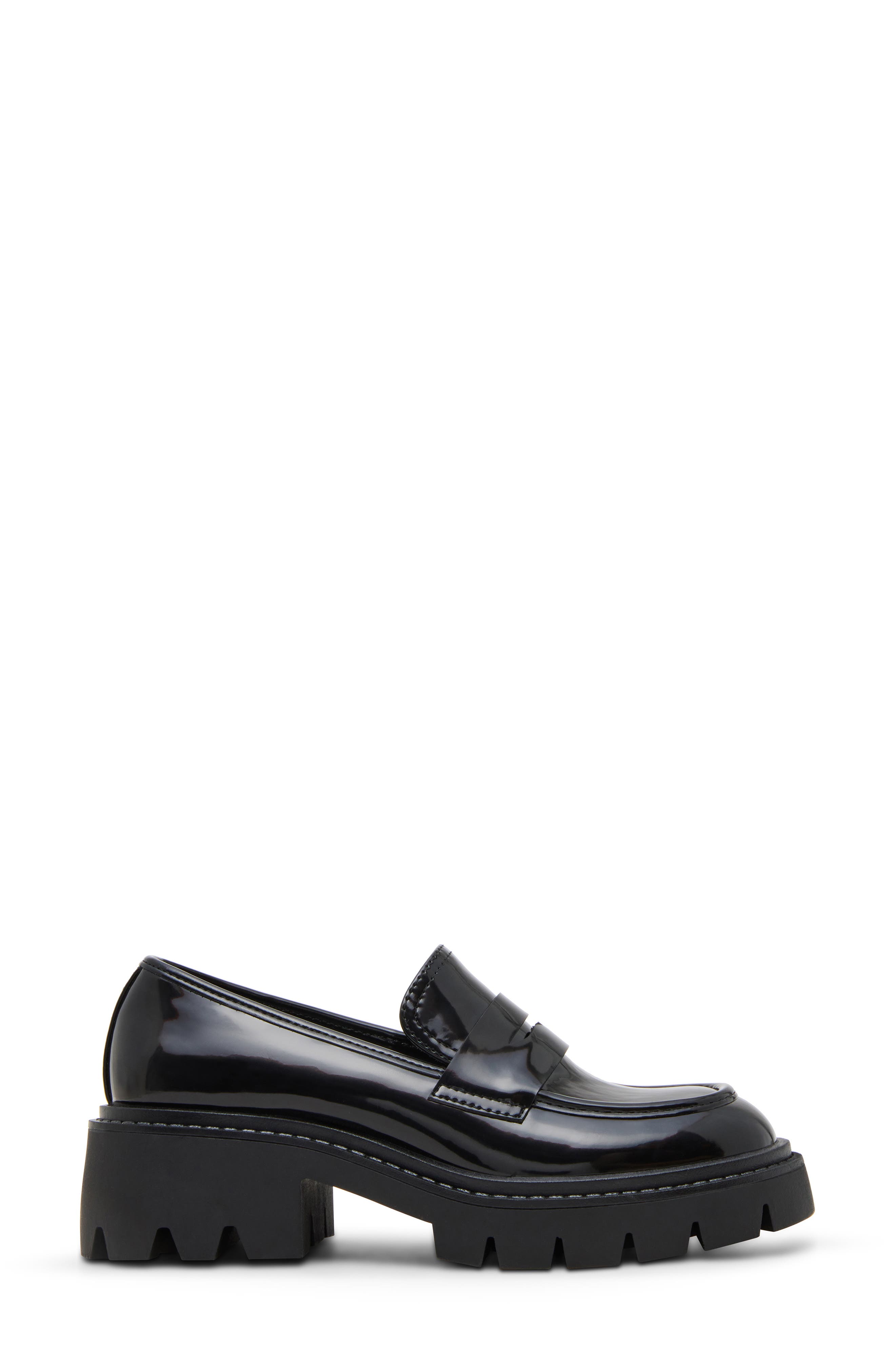 Milliee Faux Leather Penny Loafer, Alternate, color, BLACK BOX