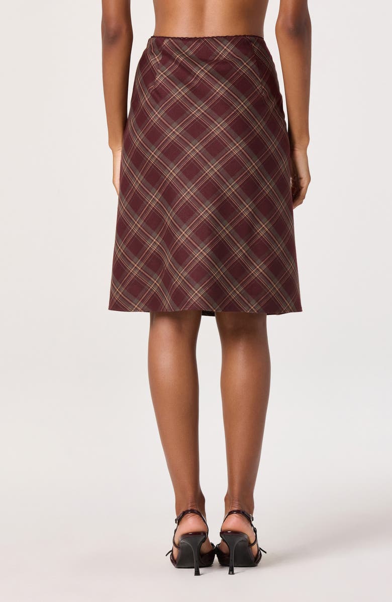 ASTR the Label Plaid Slip Skirt, Alternate, color, Burgundy Plaid
