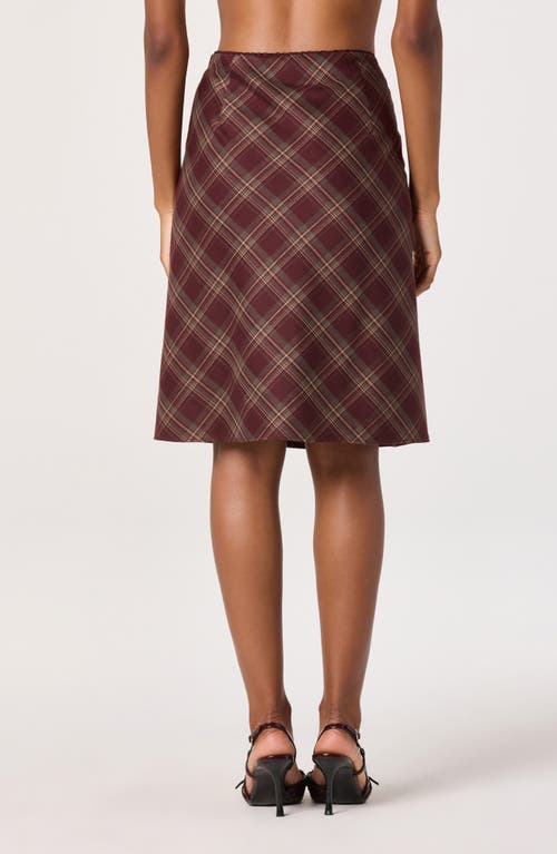 Astr The Label Plaid Slip Skirt In Brown