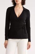 LK Bennett Anais Long Sleeve Wrap Top