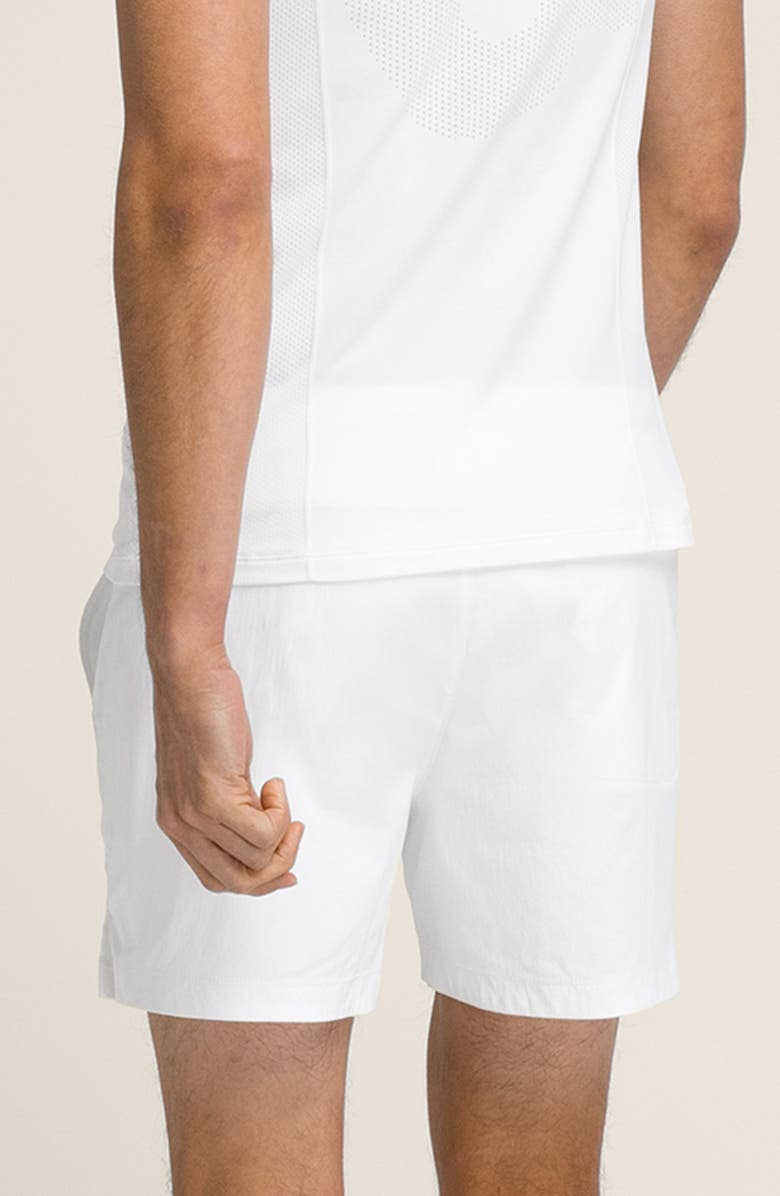 WILSON Tennis Water Repellent Volley Shorts, Alternate, color, Bright White