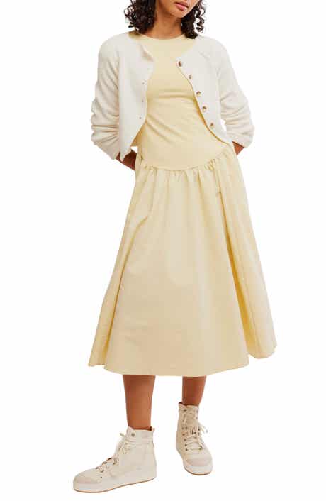 Afternoon Elegance Mixed Media Midi Dress
