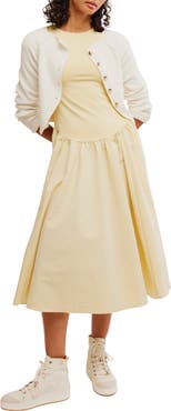 Free People Afternoon Elegance Mixed Media Midi Dress