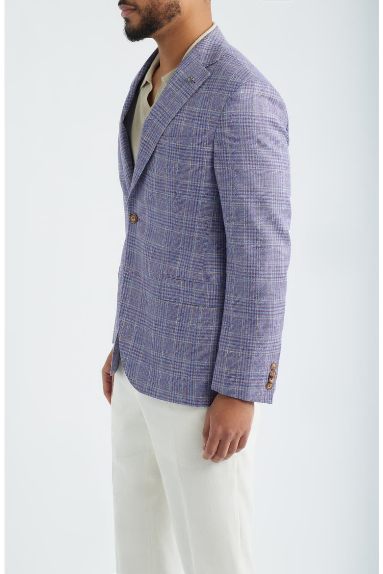 McAllen Berry Plaid Soft Constructed Cotton & Silk Blend Sport Coat, Alternate, color, BERRY