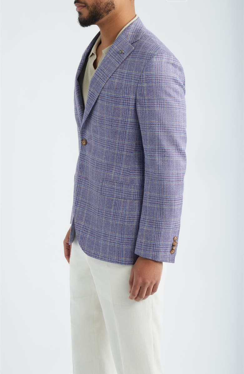 Jack Victor McAllen Berry Plaid Soft Constructed Cotton & Silk Blend Sport Coat, Alternate, color, Berry