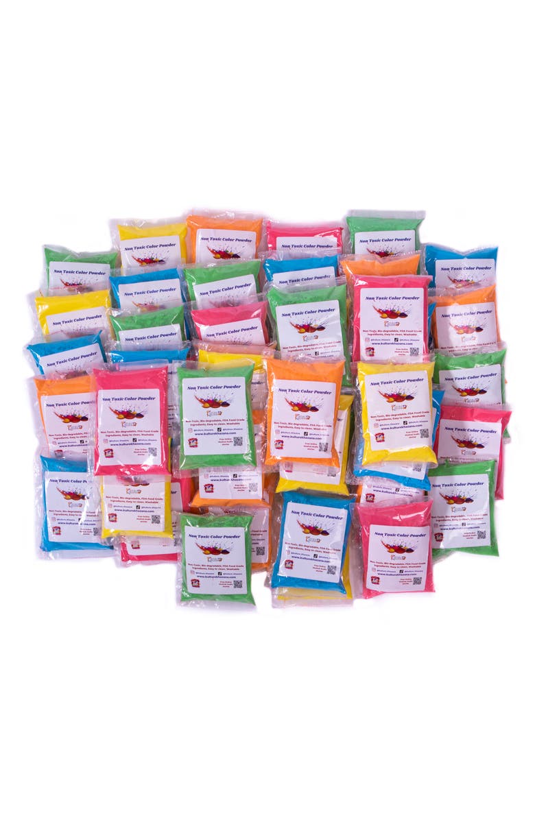 KULTURE KHAZANA 50-Pack Holi Non-Toxic Color Powder, Main, color, 
