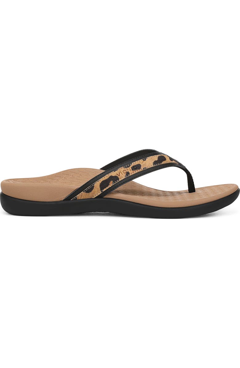 Vionic Tide 2.0 Flip Flop, Alternate, color, Black Leopard Suede