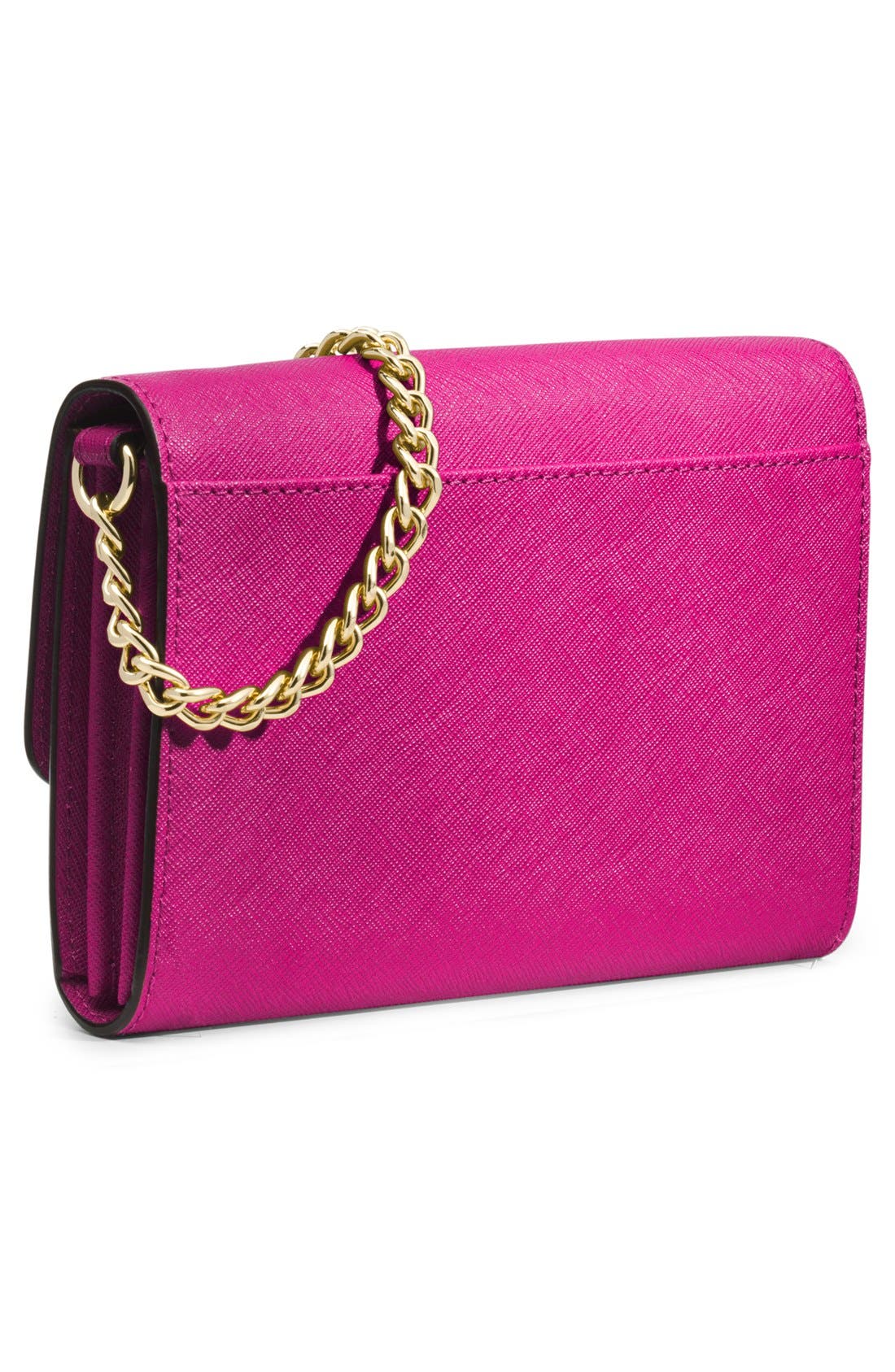 'Jet Set - Large Phone' Saffiano Leather Crossbody Bag, Alternate, color, RASPBERRY