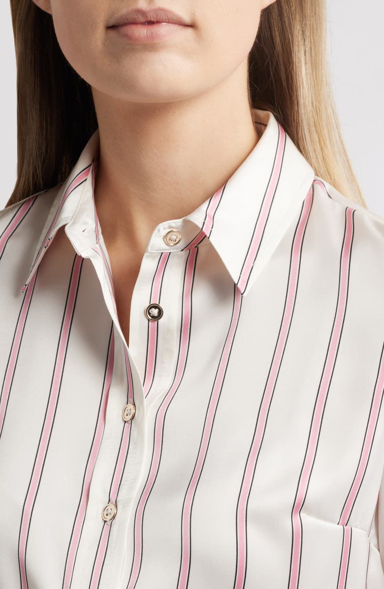 Anne Klein Stripe Button-Up Shirt, Alternate, color, 