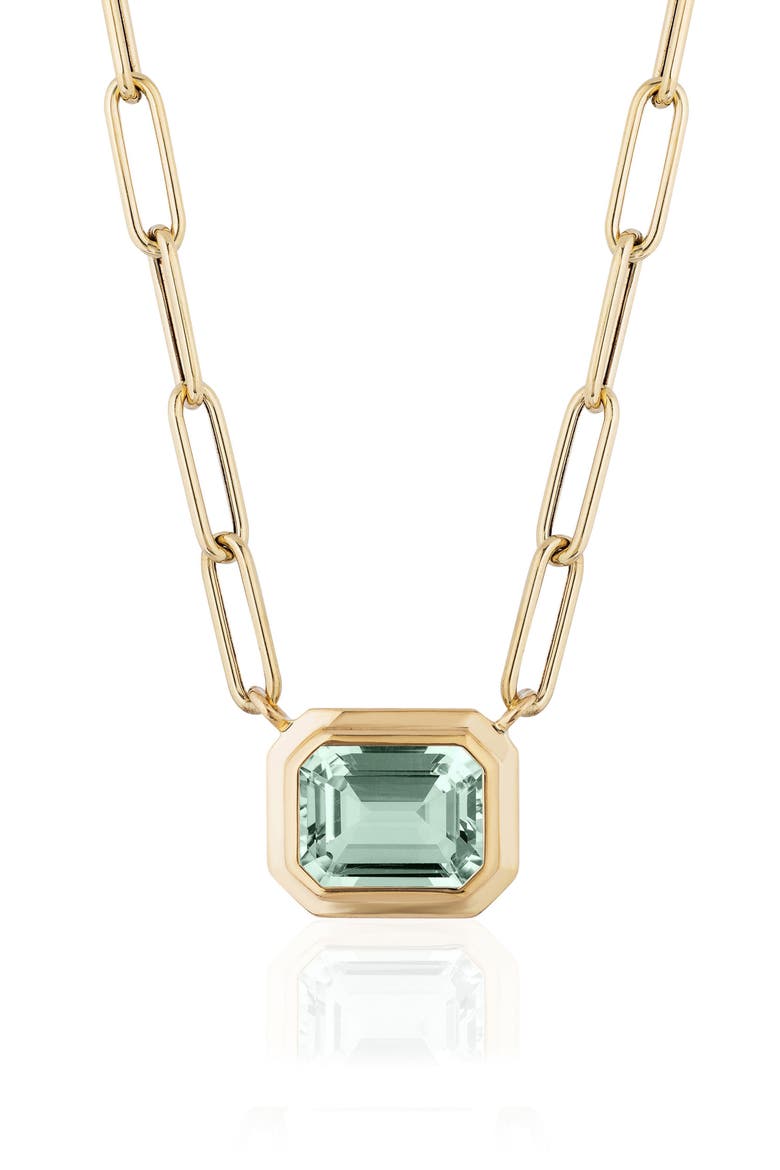 Manhattan Emerald Cut Pendant Necklace, Main, color, TRANSLUCENT GREEN