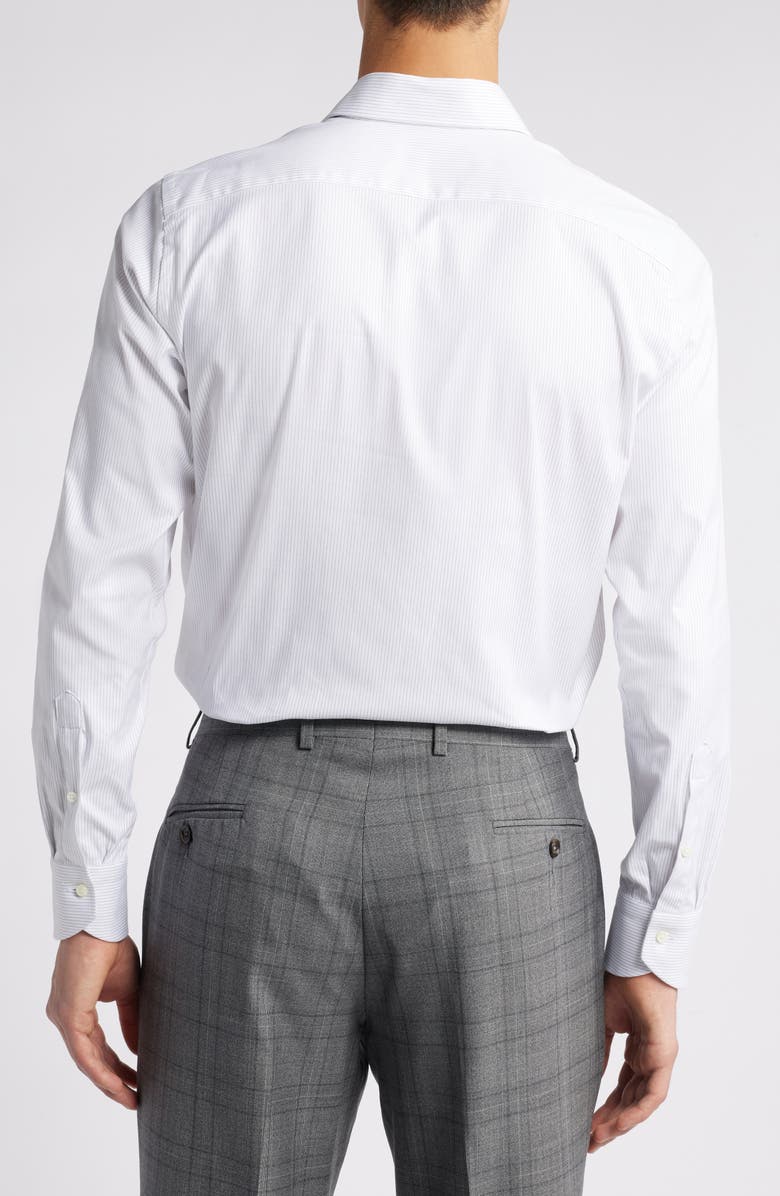 Canali Regular Fit Pinstripe Stretch Cotton Dress Shirt, Alternate, color, 