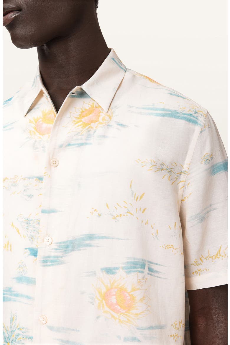Breezer Floral Short Sleeve Button-Up Shirt, Alternate, color, CANDY YELLOW