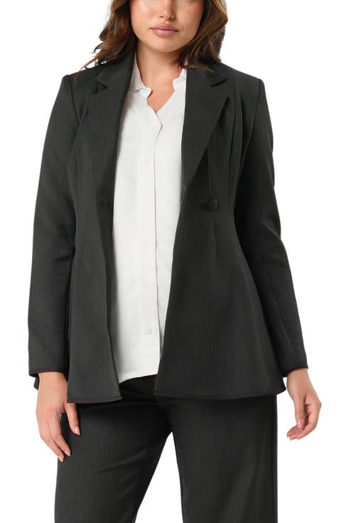 Women's Tailored Maternity Workwear Blazer in Italian Stretch Suiting Fabric