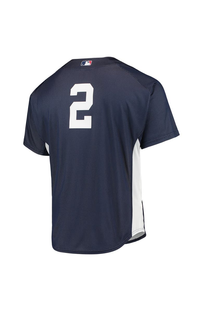 Mitchell & Ness Men's Mitchell & Ness Derek Jeter Navy New York Yankees Cooperstown Collection Mesh Batting Practice Button-Up Jersey, Alternate, color, Navy