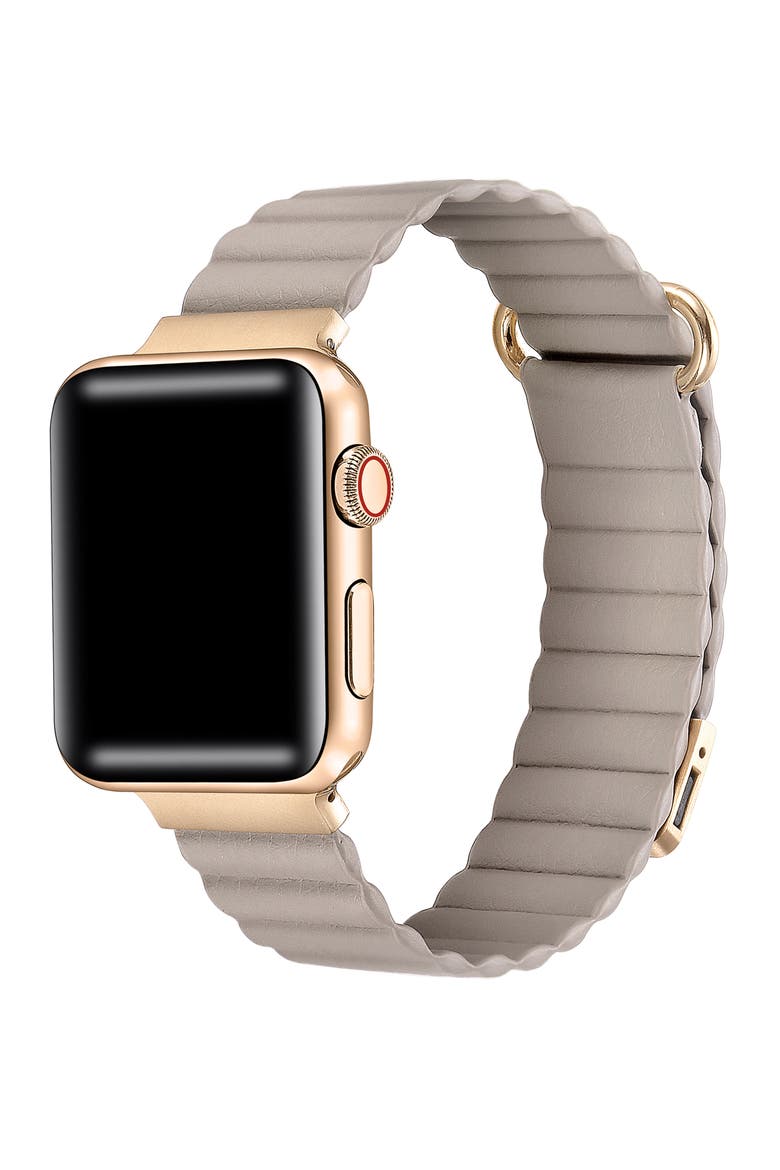 Dakota Leather Apple Watch® Watchband, Alternate, color, KHAKI