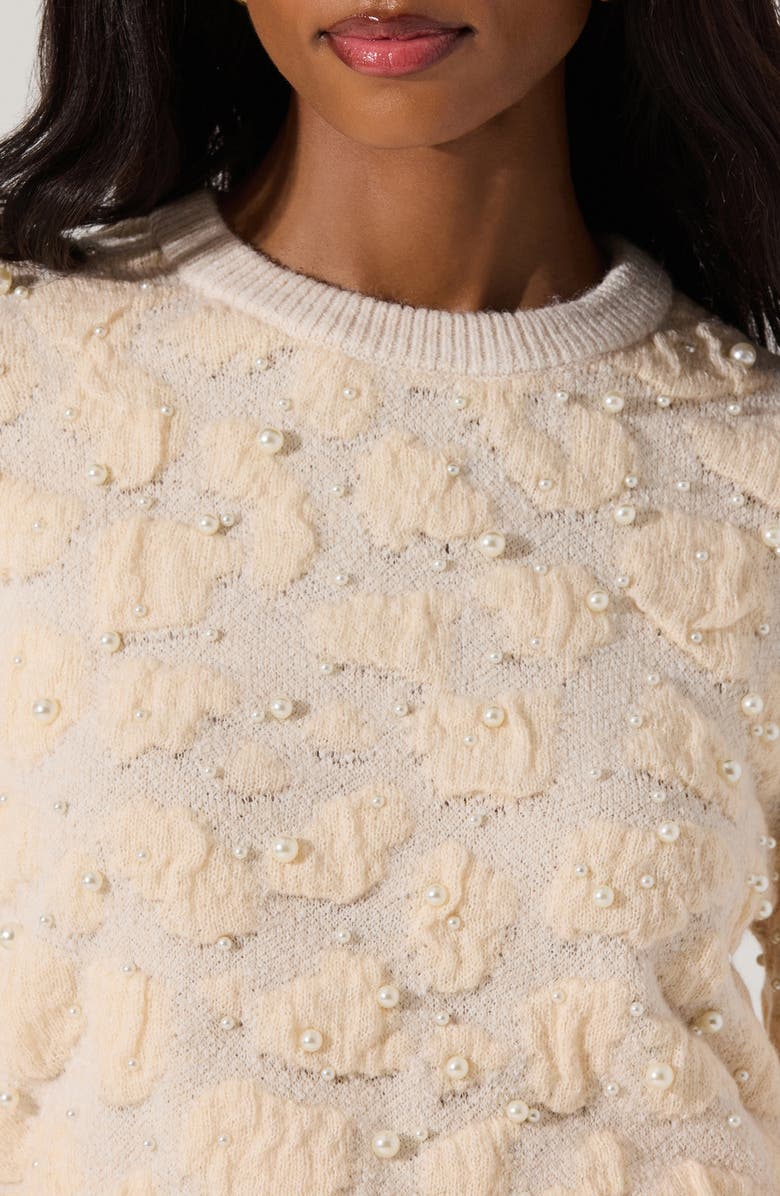 ASTR the Label Faux Pearl Detail Sweater, Alternate, color,