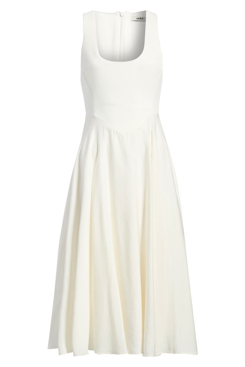 Scoop Neck Midi Dress, Main, color, ECRU