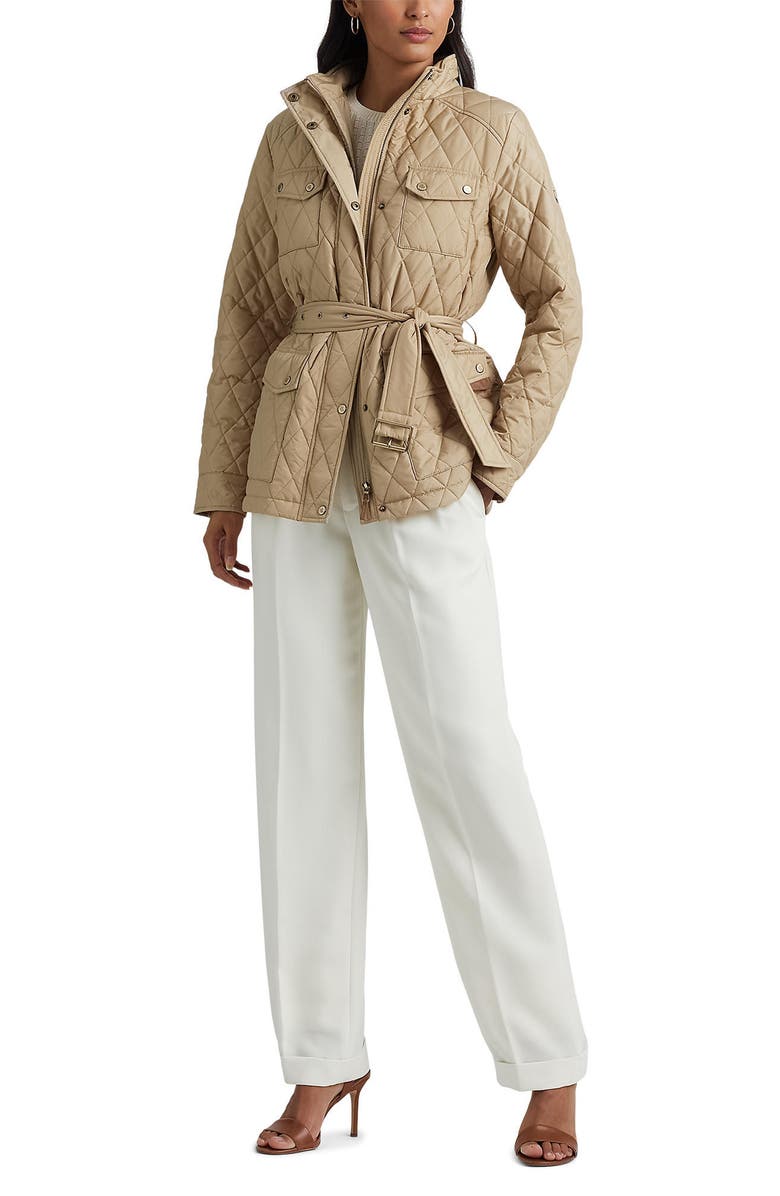 Lauren Ralph Lauren Belted Diamond Quilted Jacket, Alternate, color,