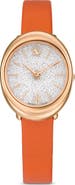 Swarovski Imber Oval Leather Strap Watch, 24mm x 26.3mm