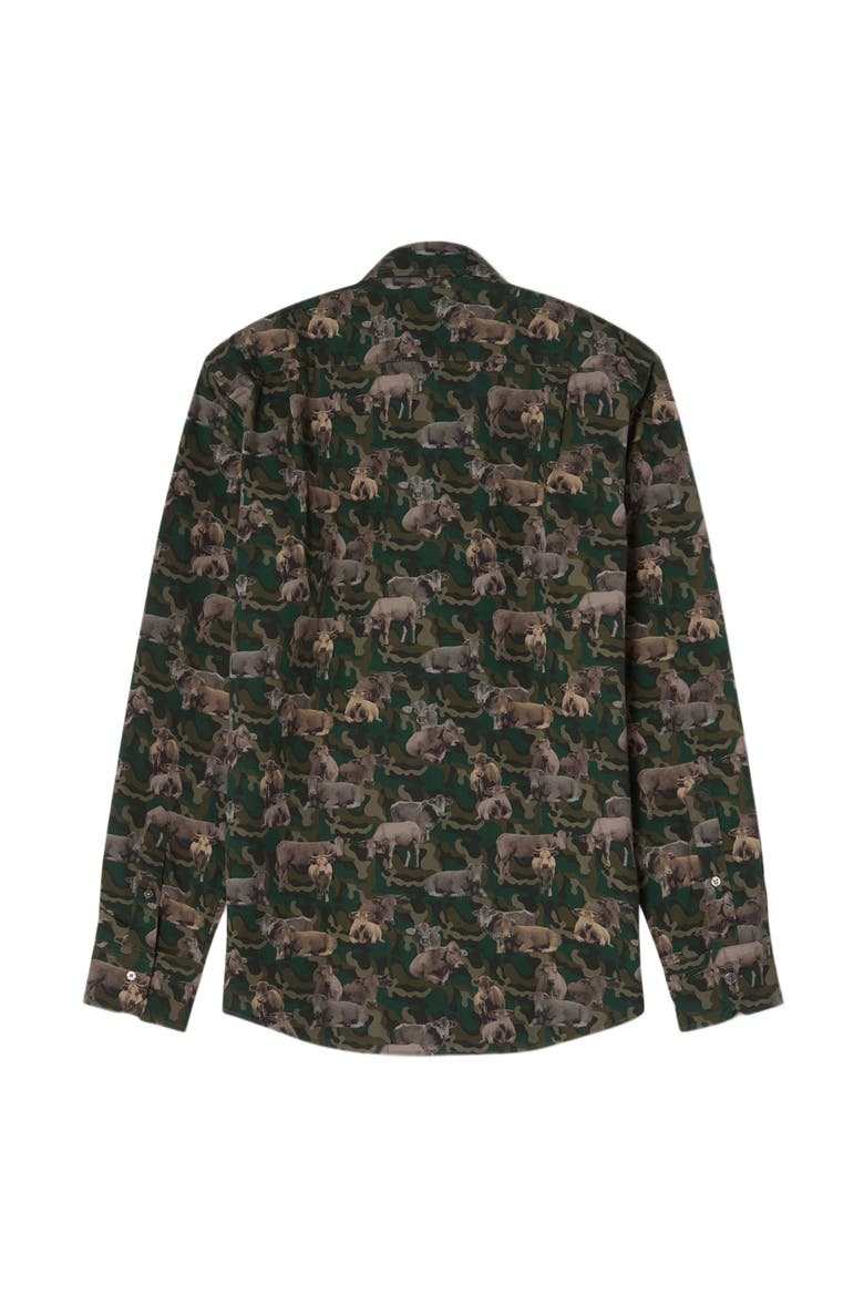 Reynolds Printed Ca-Moo-Flage Shirt, Alternate, color, Olive