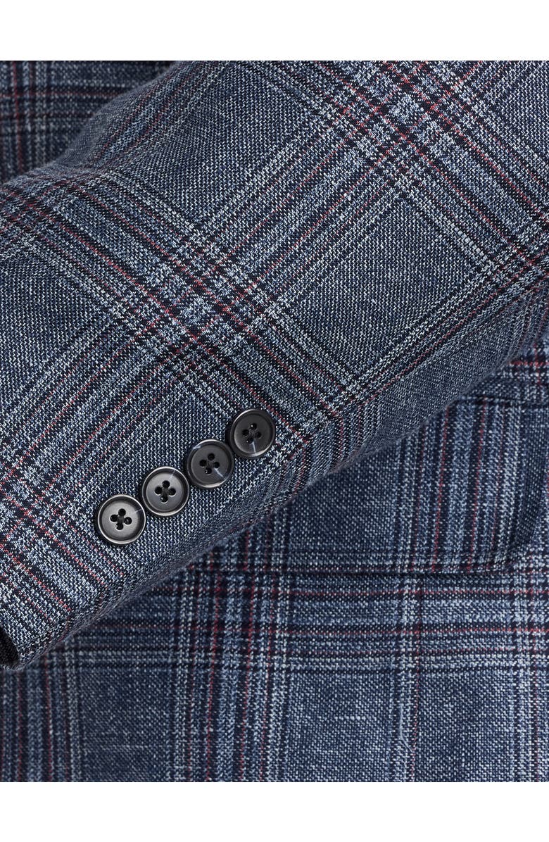 Oak Hill Premium by DXL Big & Tall Glen Plaid Sport Coat, Alternate, color, Blue